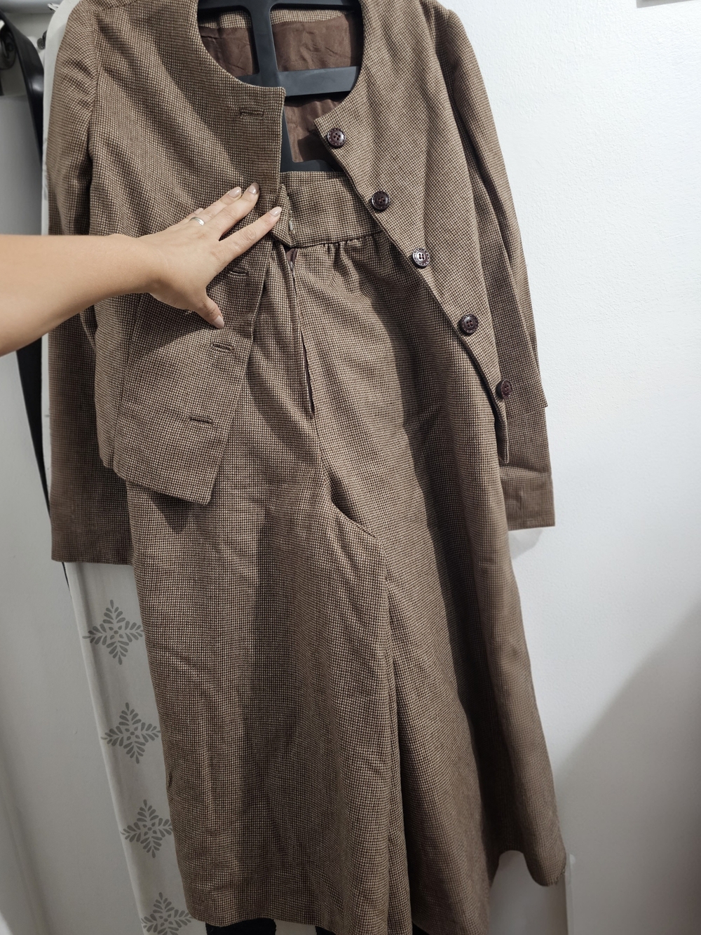 Women's Brown Tweed Jacket and Pants Set